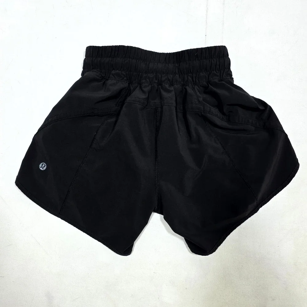 Lululemon Tracker Short Women 2 Black 4 Inch Inseam Running Athletic Workout